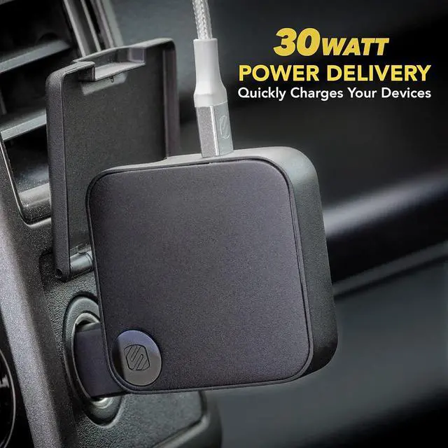 Alt view image 4 of 5 - Scosche 2-in-1 Compact 30W Power Delivery Travel Charger for Car & Home Black