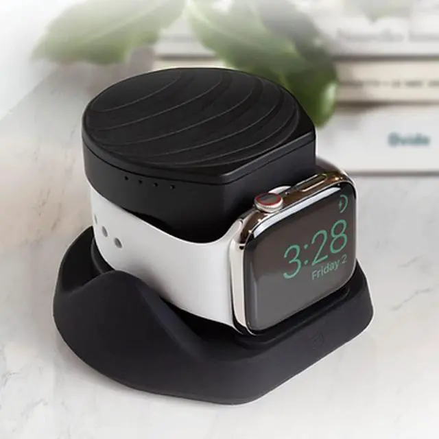 Alt view image 3 of 3 - AT&T Power Drum Wireless Charger & Apple Watch Power Bank Black