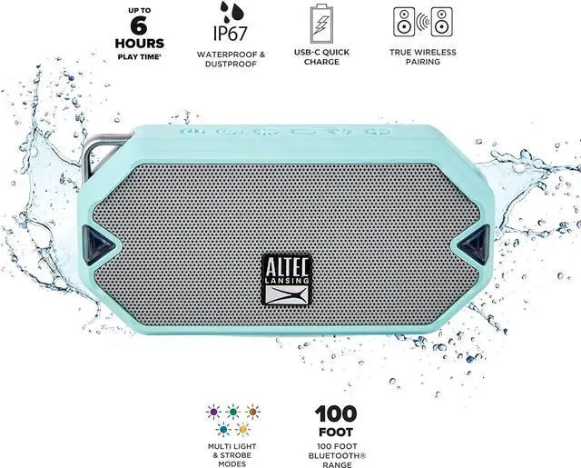 Alt view image 2 of 6 - Altec Lansing HydraMini Waterproof Bluetooth Speaker