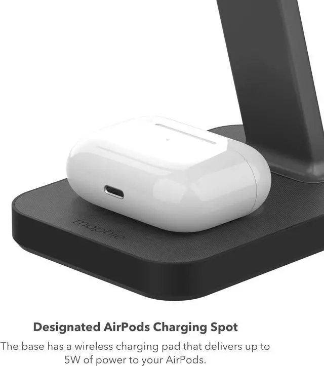 Alt view image 3 of 6 - Mophie 401307719 Snap+ Wireless Stand Black 15W Wireless Charging Stand Compatible with Snap and Magsafe