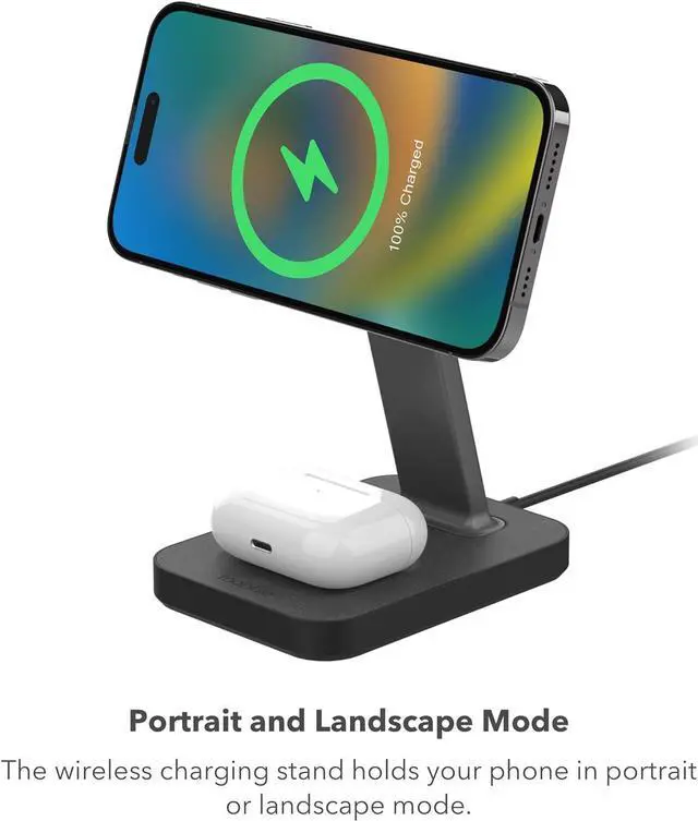 Alt view image 2 of 6 - Mophie 401307719 Snap+ Wireless Stand Black 15W Wireless Charging Stand Compatible with Snap and Magsafe