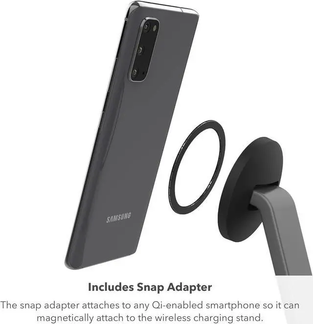 Alt view image 5 of 6 - Mophie 401307719 Snap+ Wireless Stand Black 15W Wireless Charging Stand Compatible with Snap and Magsafe