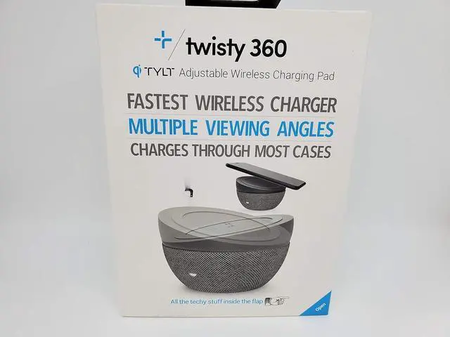 Alt view image 4 of 4 - Tylt Twisty 360 Adjustable Wireless Charging Pad | Fastest Wireless Charger | Multiple Viewing Angles - Color: Gray