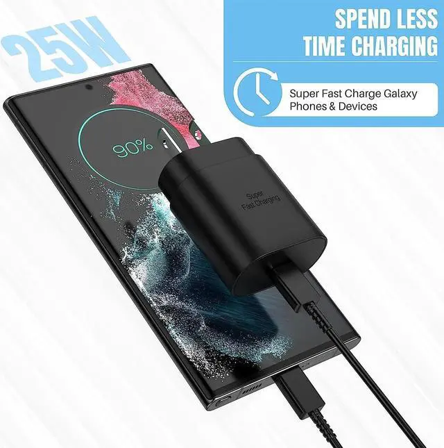 Alt view image 4 of 11 - Samsung Super Fast Wall Charger 25W USB-C Compatible Black