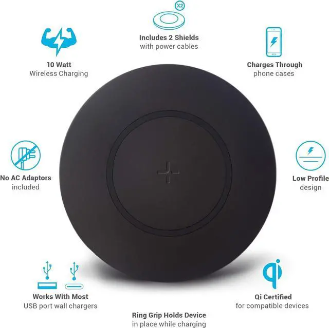 Alt view image 2 of 4 - Tylt Bezel 2 Fast 15W Wireless Chargers | Charges Phones And Airpods