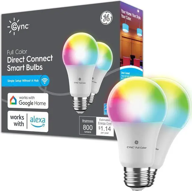 Alt view image 3 of 4 - C by GE Tunable Full Color Direct Connect Smart Bulbs Two Pack Smart Bulbs Led Dimmable Voice & Out Of Home Control