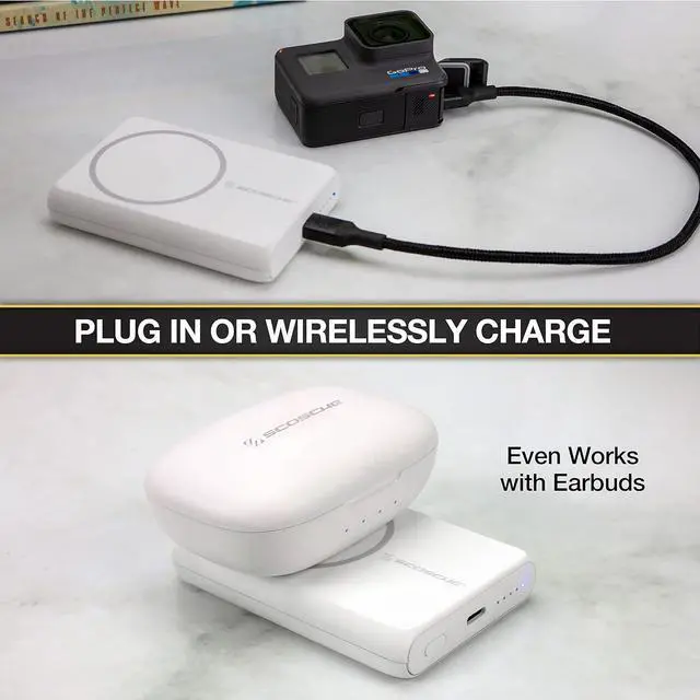 Alt view image 3 of 4 - Scosche Magnetic Wireless Power Bank Magsafe Compatible GoBAT MS 5K White