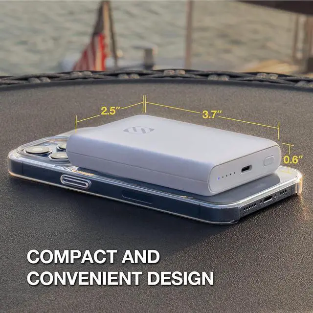 Alt view image 4 of 4 - Scosche Magnetic Wireless Power Bank Magsafe Compatible GoBAT MS 5K White