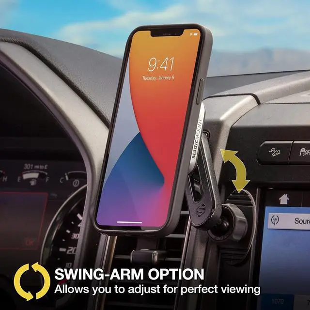 Alt view image 3 of 5 - Scosche MagicMount Pro 4-In-1 Dash/Vent Magnetic Phone Mount Kit Black