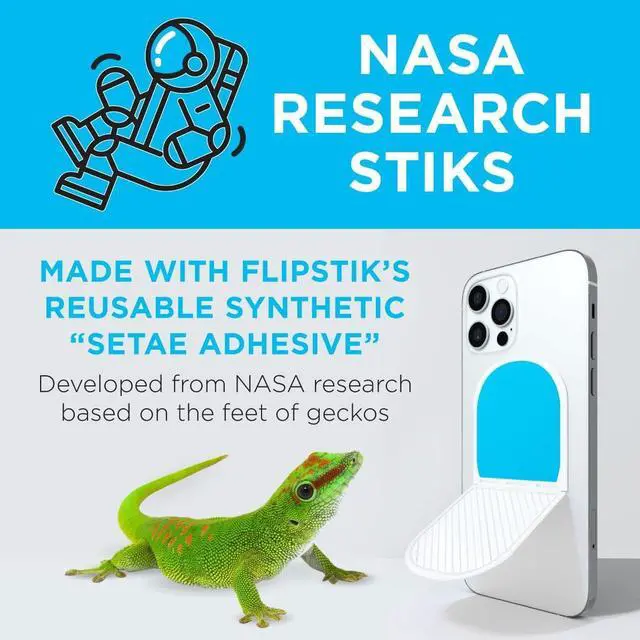 Alt view image 2 of 5 - Flipstik Defy Gravity Flip  Stick To Nearly Any Surface Kick Stand Opal