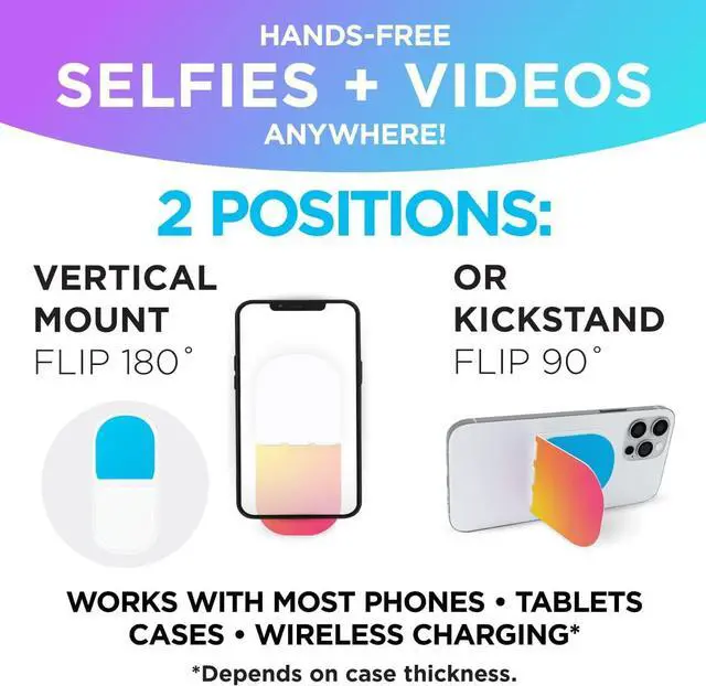 Alt view image 4 of 5 - Flipstik Defy Gravity Flip  Stick To Nearly Any Surface Kick Stand Opal