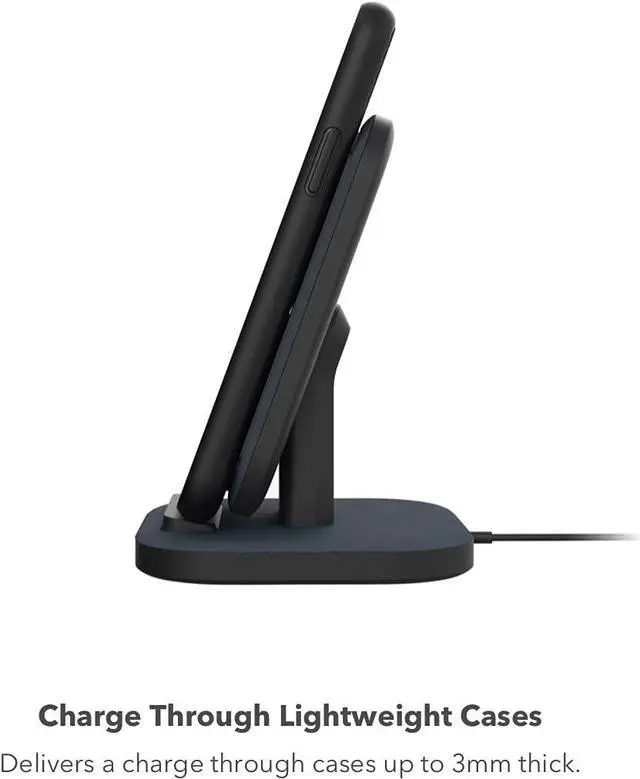 Alt view image 2 of 5 - Mophie 15 Watt Wireless Charging Stand For Apple & Samsung Black