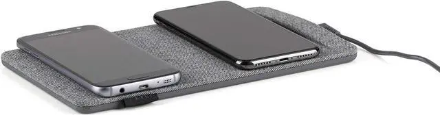 Alt view image 4 of 5 - Tylt Mat Wireless Charging Mat | Fastest Dual Wireless Charger | Premium Fabric Slim Design - Color: Gray