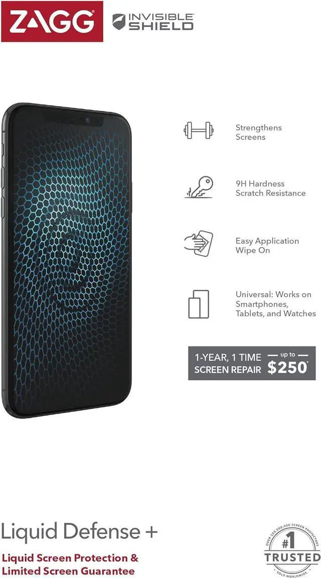 Alt view image 3 of 4 - Zagg Invisible Shield Liquid Defense + Screen Repair $250 Limited Screen Guarantee