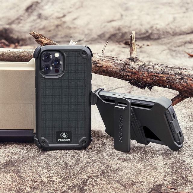Alt view image 4 of 4 - Pelican Kevlar Shield Case + Holster - iPhone 12/12 Pro Black