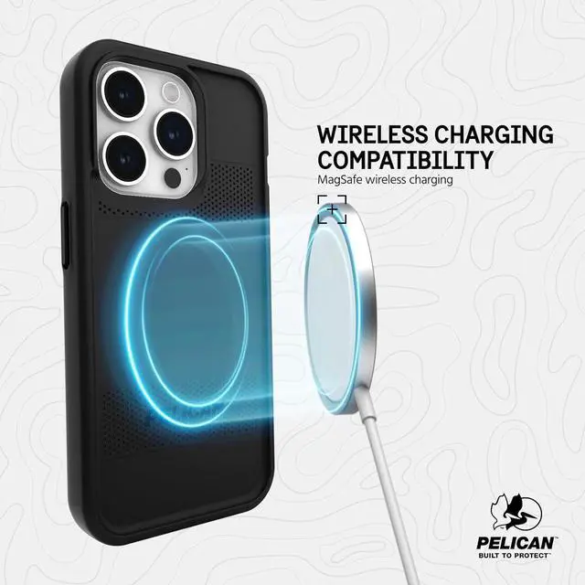 Alt view image 2 of 4 - Pelican Protector Series - iPhone 15 Pro Case 6.1" [Compatible with MagSafe] Magnetic Phone Case with Anti-Scratch Tech [16ft MIL-Grade Drop Protection] Protective Cover for iPhone 15 Pro - Black