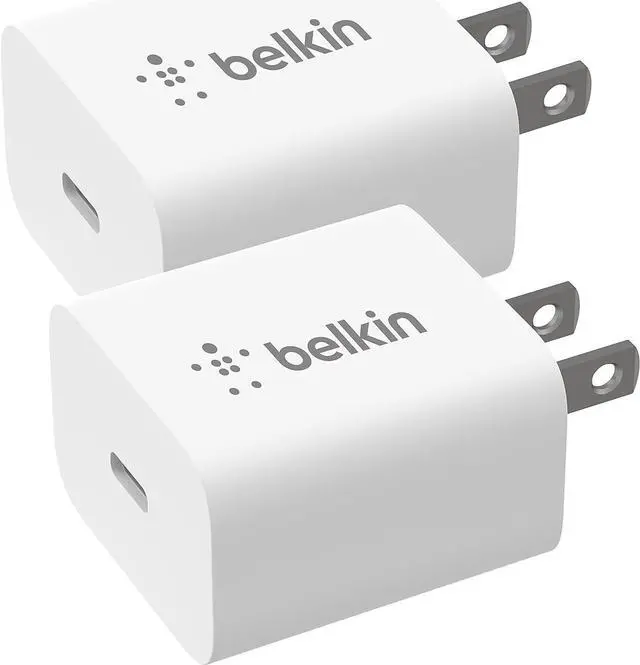 Alt view image 4 of 4 - Belkin 20W Wall Charger, USB-C Charger Block, Fast Charging Block for iPhone 15, 15 Plus, 15 Pro, 15 Pro Max, 14, 14 Pro, 14 Pro Max, 13, 13 Pro, 13 Pro Max, Galaxy S23, iPad, AirPods & More - 2-Pack