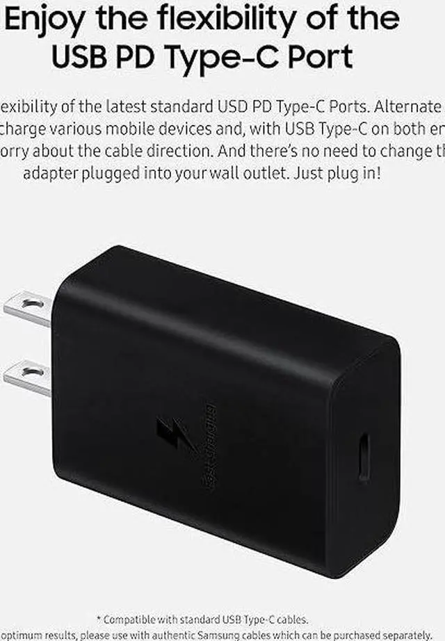 Alt view image 4 of 5 - Samsung 15W Wall Charger Type C Only (Cable not Included), Black
