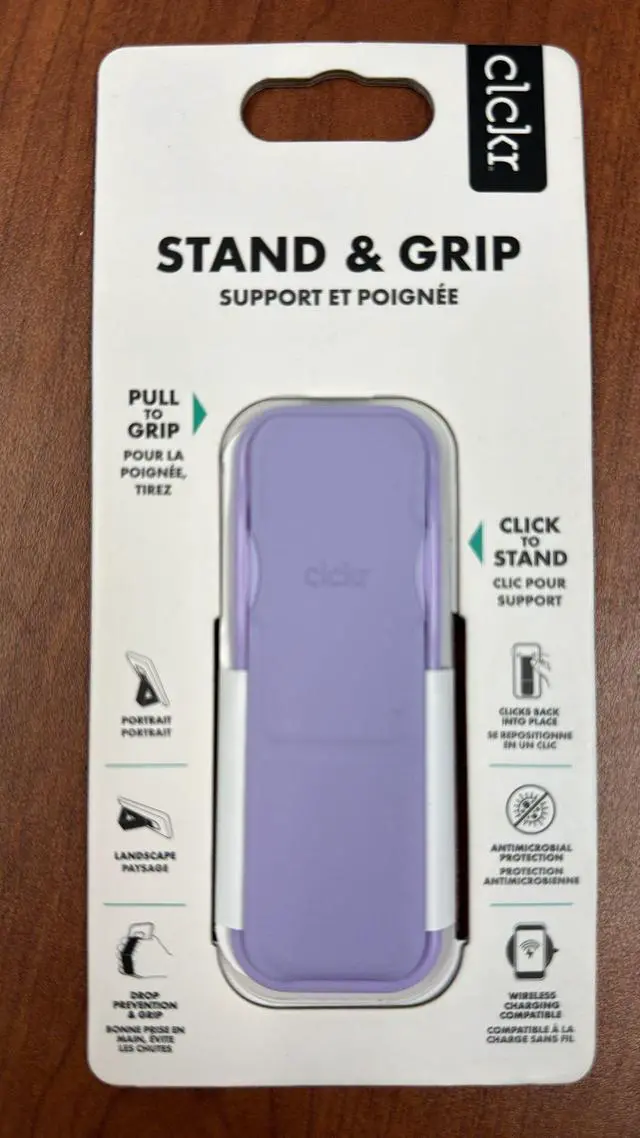 Alt view image 2 of 2 - CLCKR Stand & Grip Phone Grip Purple