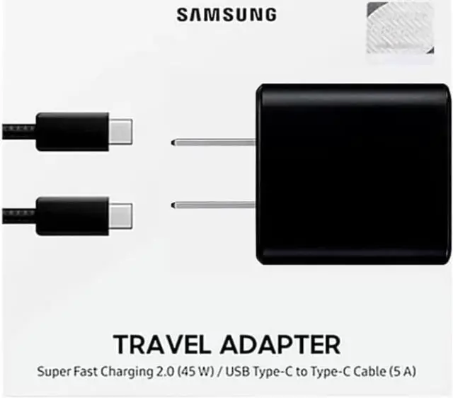 Alt view image 3 of 4 - Samsung Official 45W USB-C Super Fast Charging Wall Charger (Black)