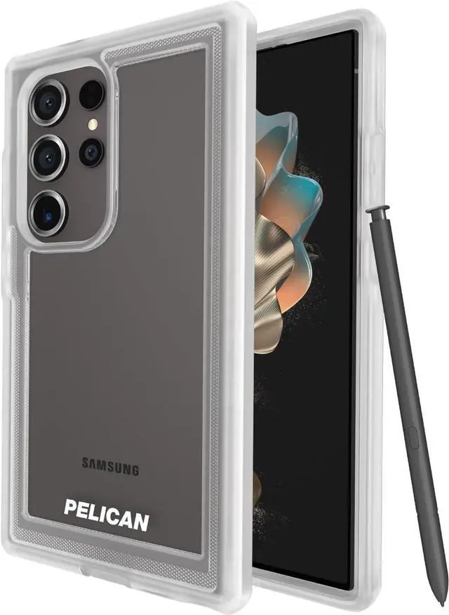 Main image of Pelican Voyager - Samsung Galaxy S24 Ultra Case [6.8"] [18ft MIL-STD Drop Protection] [Wireless Charging] 2 Piece (Heavy Duty Cover and Belt Clip Holster Stand) Case for Samsung Galaxy S24 Ultra-Clear