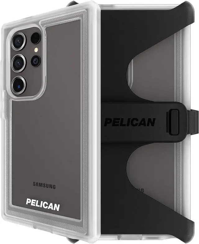 Alt view image 2 of 3 - Pelican Voyager - Samsung Galaxy S24 Ultra Case [6.8"] [18ft MIL-STD Drop Protection] [Wireless Charging] 2 Piece (Heavy Duty Cover and Belt Clip Holster Stand) Case for Samsung Galaxy S24 Ultra-Clear