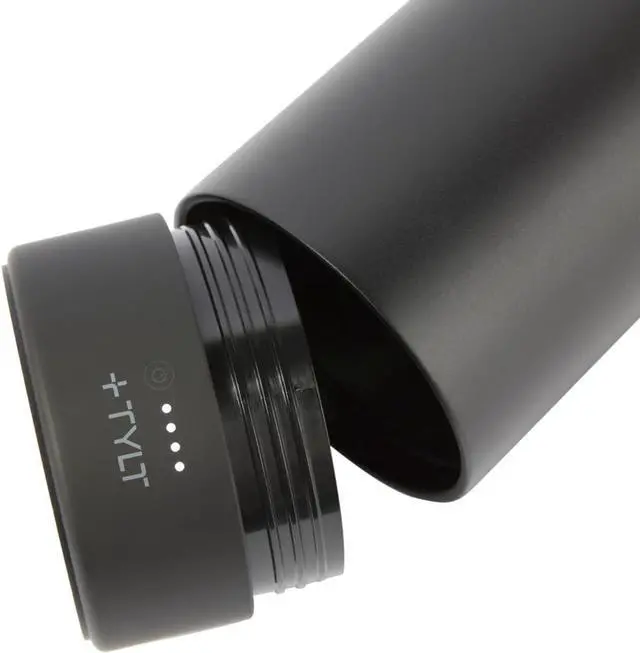 Alt view image 2 of 3 - TYLT Power Bottle 2.0, All-In-One 24 oz Stainless Steel Wide Mouth Water Bottle & Removable 5700 MAH Portable Power Bank, Dishwasher Safe, Cup Holder Compatible, Lanyard Handle, Black