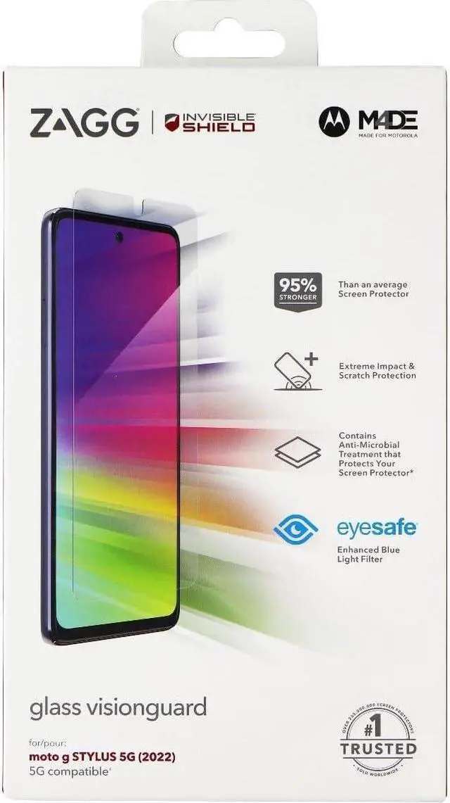 Main image of ZAGG InvisibleShield Glass Visionguard Screen for Moto G Stylus 5G (2022)