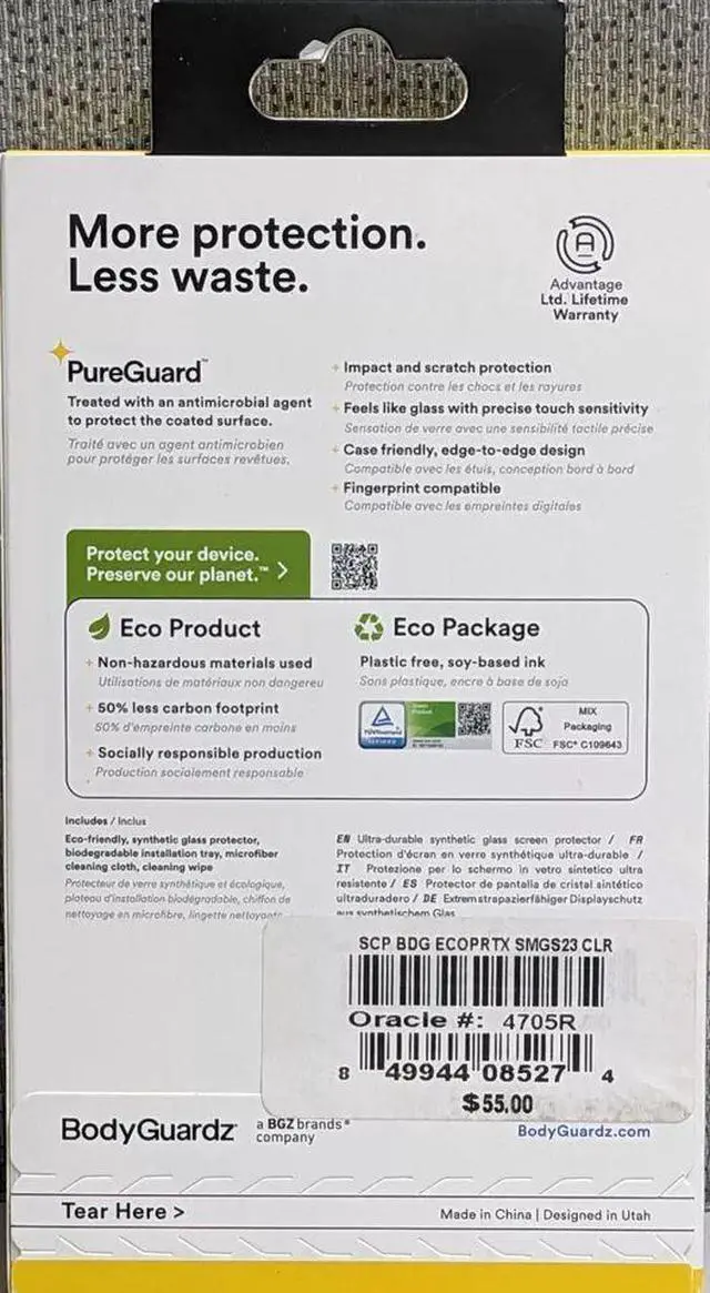 Alt view image 2 of 5 - BodyGuardz Eco PRTX Flat Screen Protector - Samsung Galaxy S23
