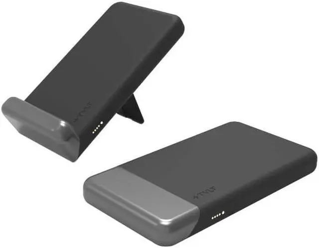 Alt view image 2 of 5 - Tylt Pivot Portable Wireless Power Bank + Stand Portable Wireless Charger Twists Into Fast Wireless Charging Stand Black
