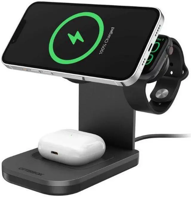 Alt view image 3 of 5 - OtterBox 3-in-1 Wireless Charging Station for MagSafe - Black
