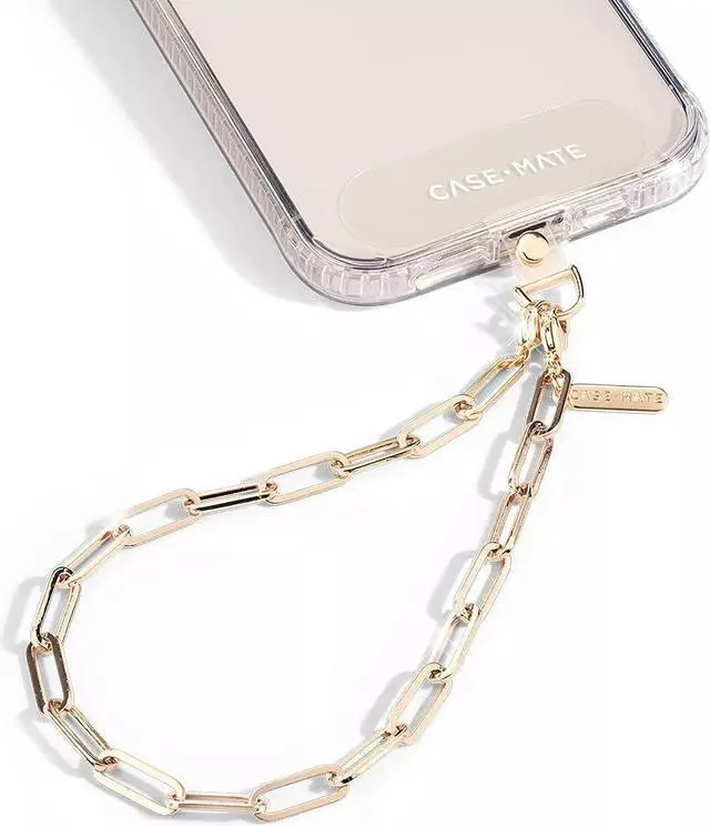 Main image of CaseMate Chain Phone Wristlet Attaches To Most Phone Cases Color l Gold Metal Chain | Detachable Anti Theft Phone Strap | Hands-Free iPhone Wrist Strap for Women | Phone Chain Wristlet - Fits App
