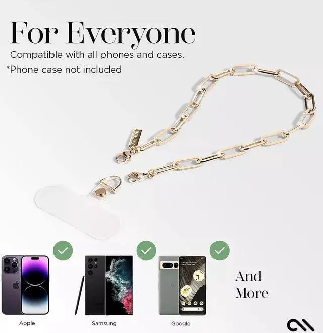 Alt view image 3 of 4 - CaseMate Chain Phone Wristlet Attaches To Most Phone Cases Color l Gold Metal Chain | Detachable Anti Theft Phone Strap | Hands-Free iPhone Wrist Strap for Women | Phone Chain Wristlet - Fits App