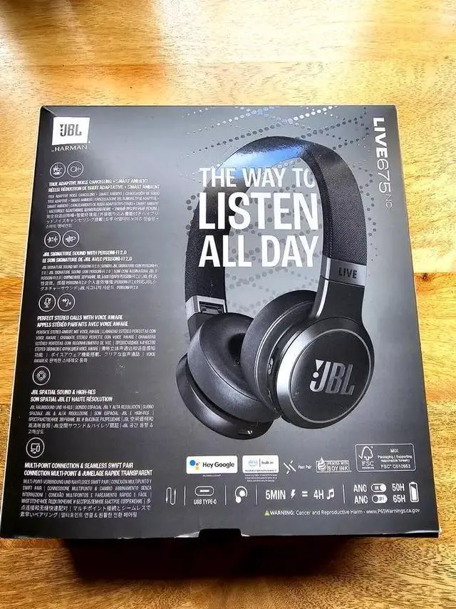 Alt view image 3 of 6 - JBL Live675NC On-Ear Wireless Headphones Adaptive Noise Cancelling by HARMAN 65H