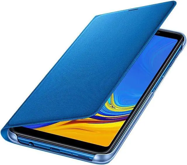 Alt view image 5 of 5 - Samsung Original Folio Wallet Cover Case for Galaxy A7 2018 - Blue