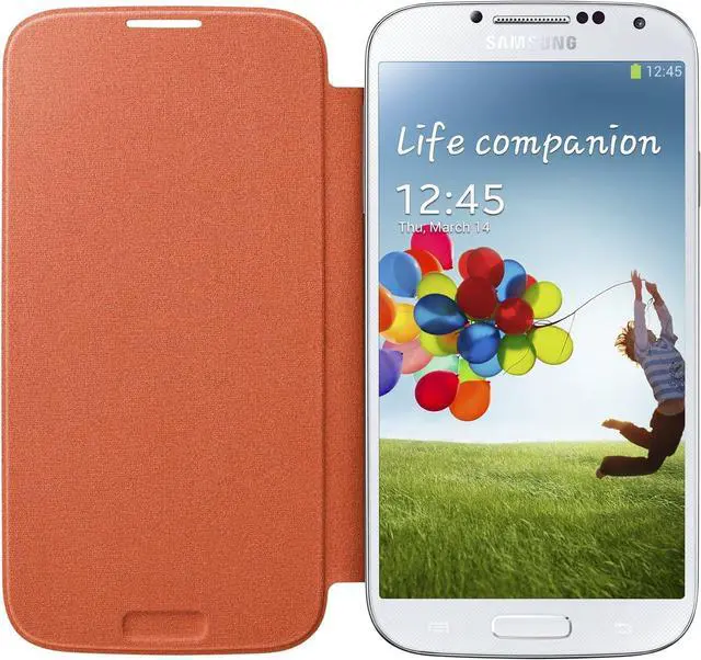 Alt view image 3 of 5 - Samsung Galaxy S4 Flip Cover Folio Case (Orange)