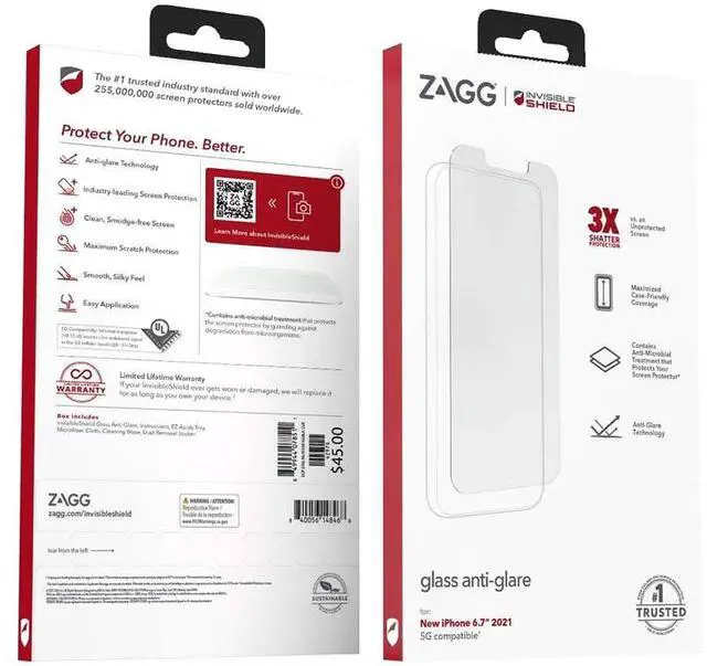 Main image of Zagg Invisible Shield 3x Shatter Protection Screen Protector for iPhone 6.1 2021/6.1 Pro 2021 5G