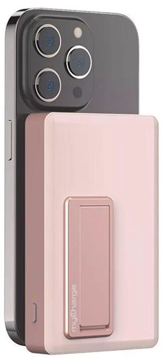 Main image of MyCharge Maglock Wireless Magnetic Powerbank for Magsafe Case with 1.8X Built-in USB-C Port & Viewing Stand | Color: Pink