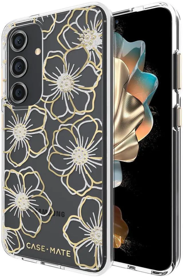 Alt view image 3 of 3 - Case-Mate Hard Case for Samsung Galaxy S24 Smartphones - Floral Gems