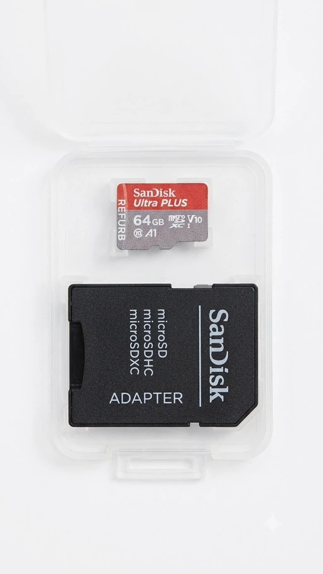 Main image of SANDISK - 64GB Ultra PLUS microSDXC UHS-I Memory Card, Read Speeds Up to 150MB/s, Full HD Video ( REFURB )