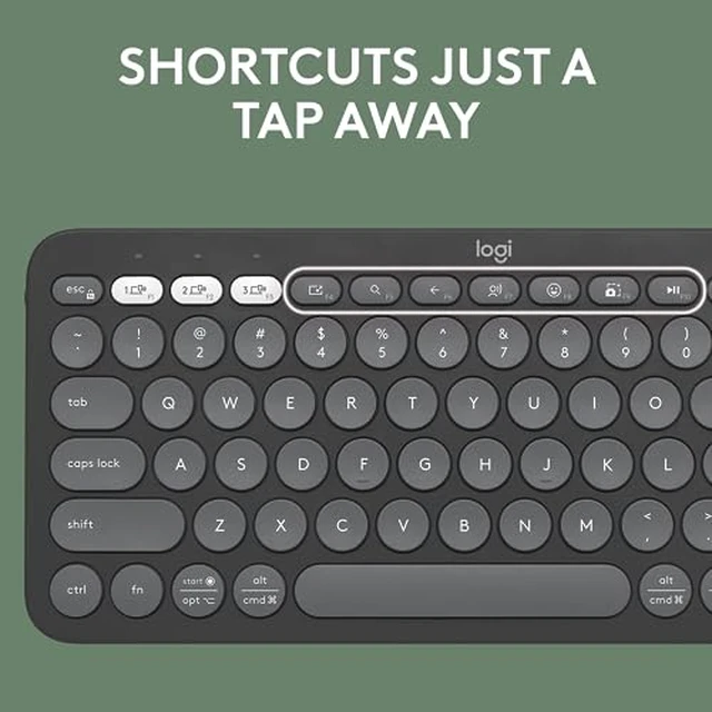 Alt view image 2 of 3 - Logitech Pebble Keys 2 K380s Wireless Bluetooth Keyboard - Tonal Graphite