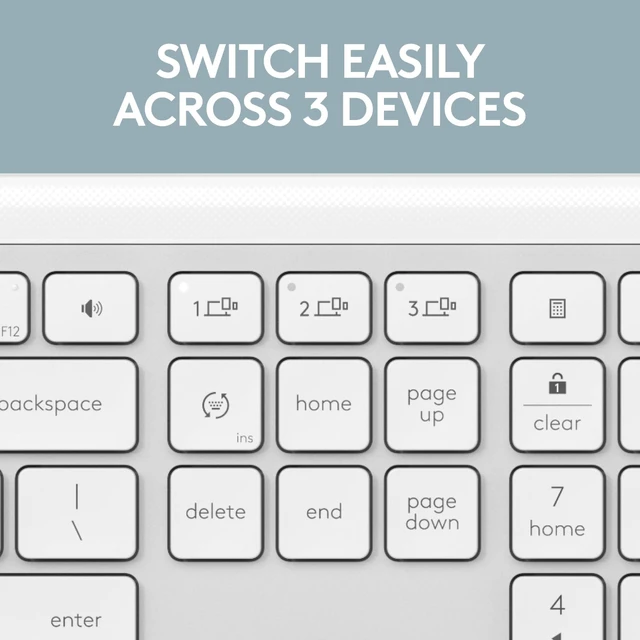 Alt view image 2 of 2 - Logitech Signature Slim K950 Wireless Keyboard with Quiet Typing - White