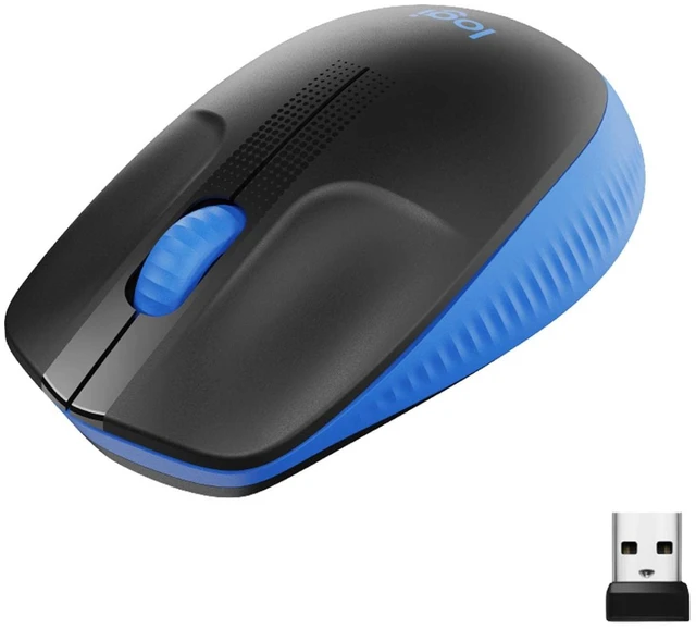 Main image of Logitech Wireless Mouse M190, Full Size Ambidextrous Curve Design, 18-Month Battery with Power Saving Mode, USB Receiver, Precise Cursor Control + Scrolling, Wide Scroll Wheel, Scooped Buttons - Blue