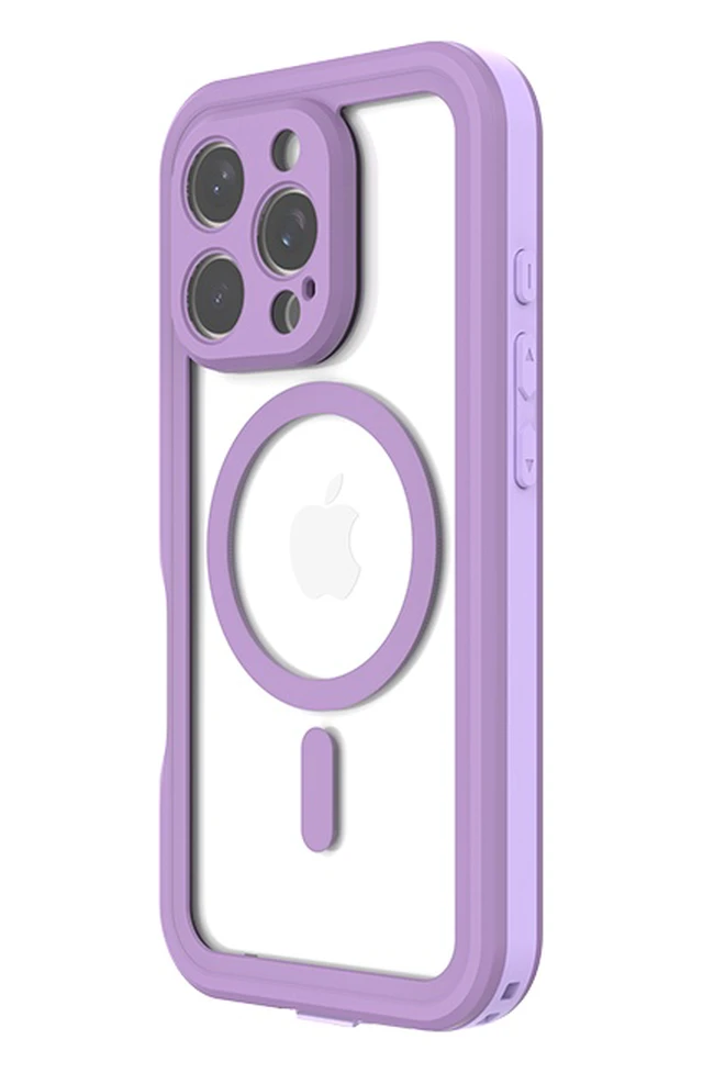Alt view image 2 of 2 - Body Glove Tidal Waterproof with MagSafe Case - iPhone 16 Pro Lavender/Clear
