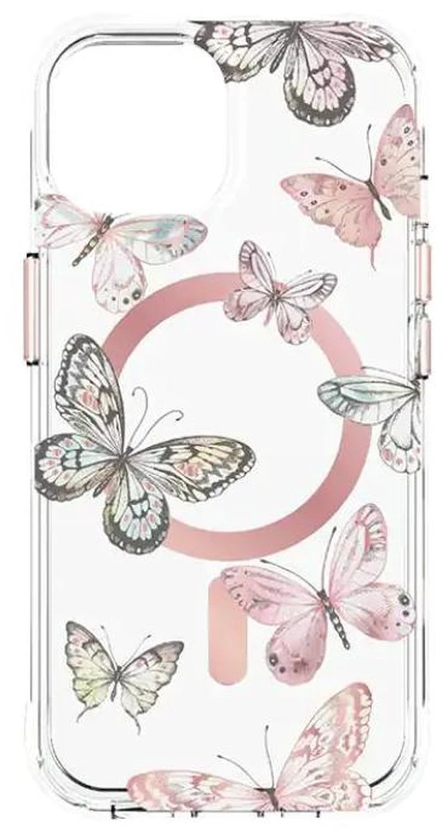 Main image of Body Glove Karma Case with MagSafe for iPhone 15/14/13 | Color: Pink Butterflies