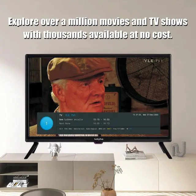 Alt view image 3 of 7 - Luckyfive 24'' Full HD 1080P Smart TV with Google Play, Support Digital Television, Screen Mirroring, WiFi,Bluetooth, Smart Free Download APPs, Wall Mountable, Slim Bezel TV Compatible for Home Office