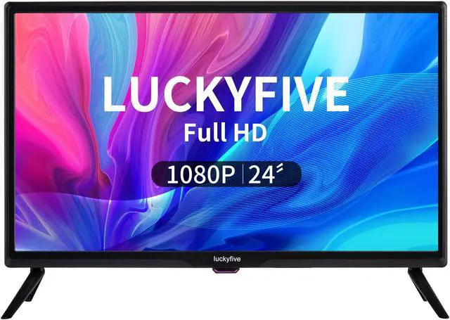 Main image of Luckyfive 24'' Full HD 1080P Smart TV with Google Play, Support Digital Television, Screen Mirroring, WiFi,Bluetooth, Smart Free Download APPs, Wall Mountable, Slim Bezel TV Compatible for Home Office