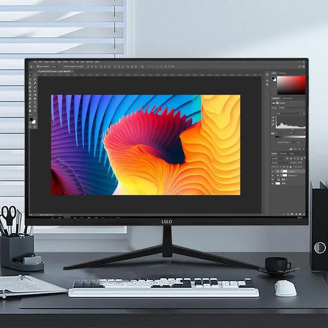 Alt view image 3 of 7 - LGLO 27 Inch 4K UHD (3840x2160) Monitor, Dual Mode 4K@60Hz/2K@144Hz, IPS Panel, Borderless Design, HDR400, 99% sRGB, Work & Gaming Monitor for Designers, Office, and PC Gaming with HDMI Display Port