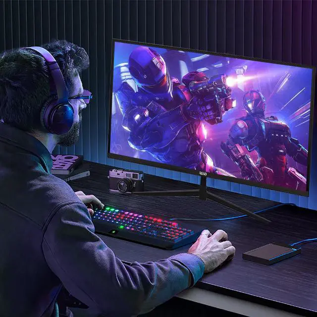 Alt view image 4 of 7 - LGLO 27 Inch 4K UHD (3840x2160) Monitor, Dual Mode 4K@60Hz/2K@144Hz, IPS Panel, Borderless Design, HDR400, 99% sRGB, Work & Gaming Monitor for Designers, Office, and PC Gaming with HDMI Display Port