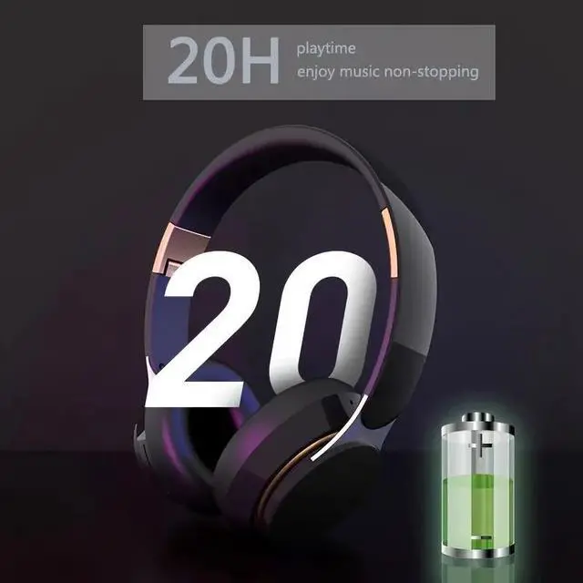 Alt view image 4 of 6 - NO. Wireless BT Headphones Over Ear Comfortable Foldable Headset with Built-in Microphone Ideal for School Tablet PC TV Mobile Travel Winter Gifts HD Sound Quality